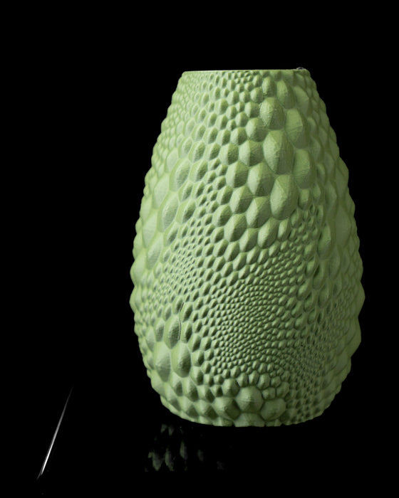Gato textured vase with raised pebble-scale relief, front view
