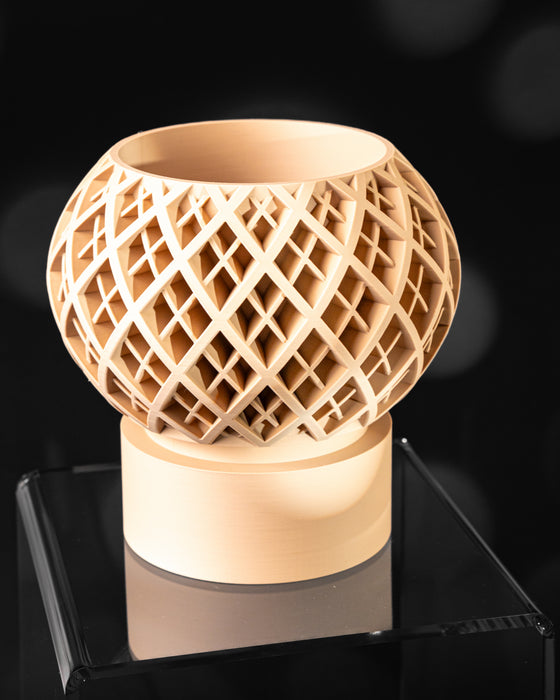 Halo sculptural lattice planter alternate front view
