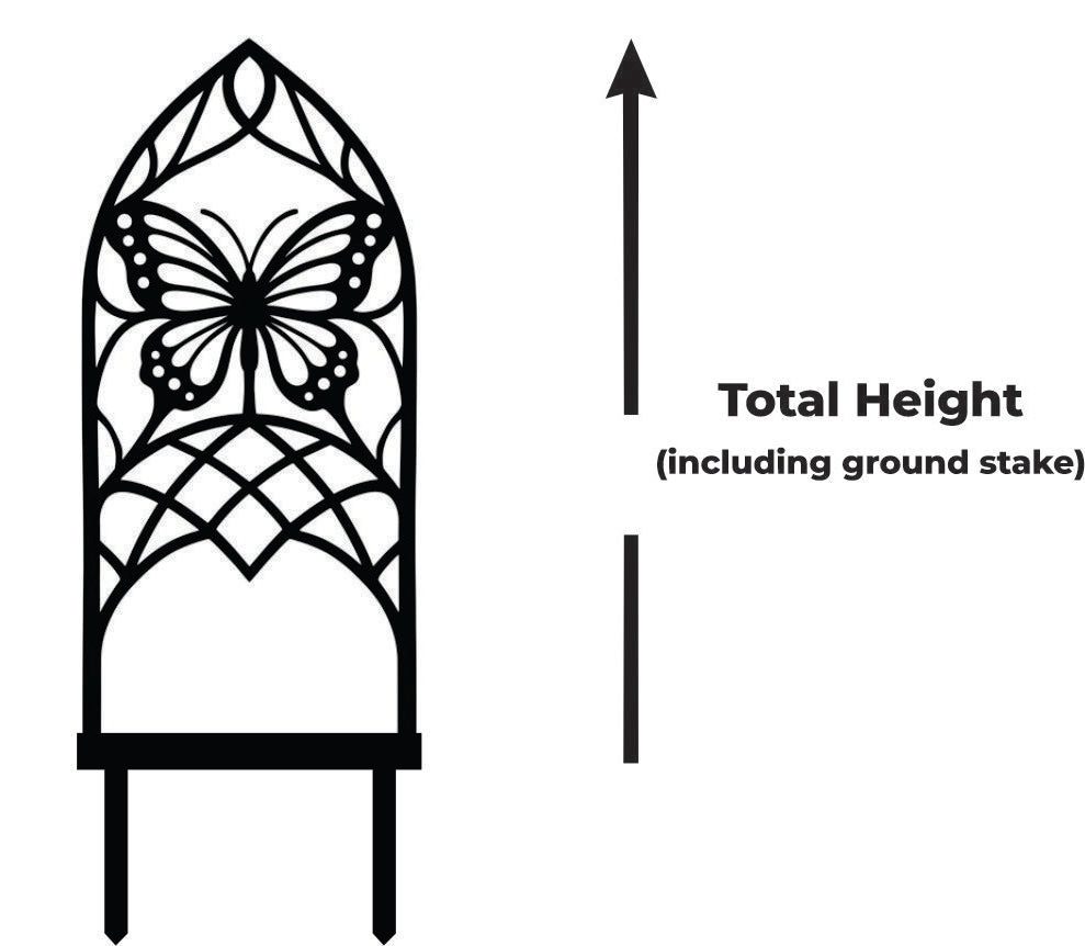 Liora butterfly decorative plant trellis for indoor climbing plants, detail view