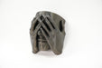 Angled view of a sculptural face wall planter showing the deep hand and face relief