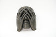 Front view of a sculptural face wall planter with layered hands covering the face