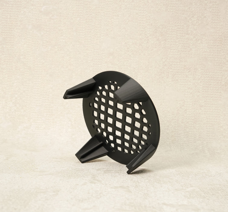 “Grid Base” decorative plant pot stand angled view