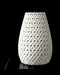 Inter open lattice textured vase for flowers, front view