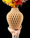 Ketra geometric flower vase with diamond-chevron rib texture