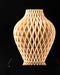 Angled view of Ketra vase showing raised geometric diamond ribs