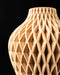 Side view of Ketra flower vase with rounded body and diamond texture