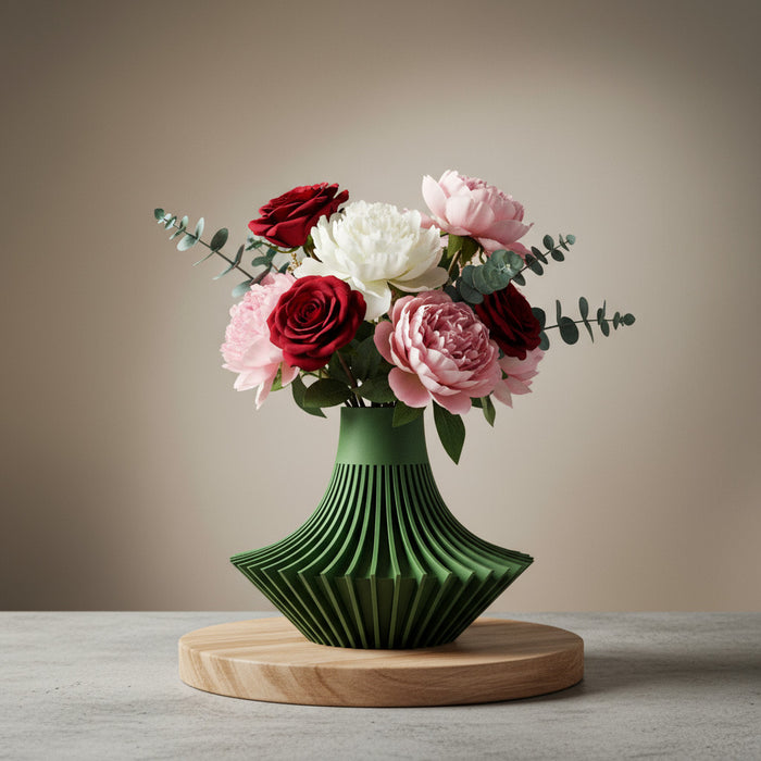 Custom 3D Printed Vase “Kitan Short” – Choose Two Colors, Modern Geometric Decor