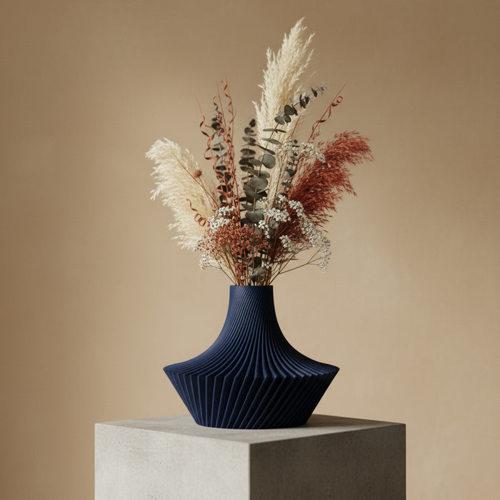 Custom 3D Printed Vase “Kitan Short” – Choose Two Colors, Modern Geometric Decor