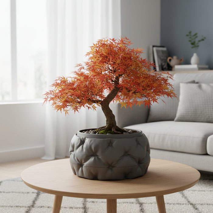 Modern Bonsai Planter “Kivu” with Sculpted Padded Texture