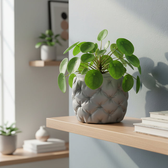 3D Printed Textured Plant Pot "Kivu" with Drainage