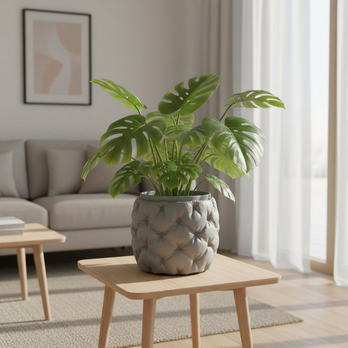3D Printed Textured Plant Pot "Kivu" with Drainage
