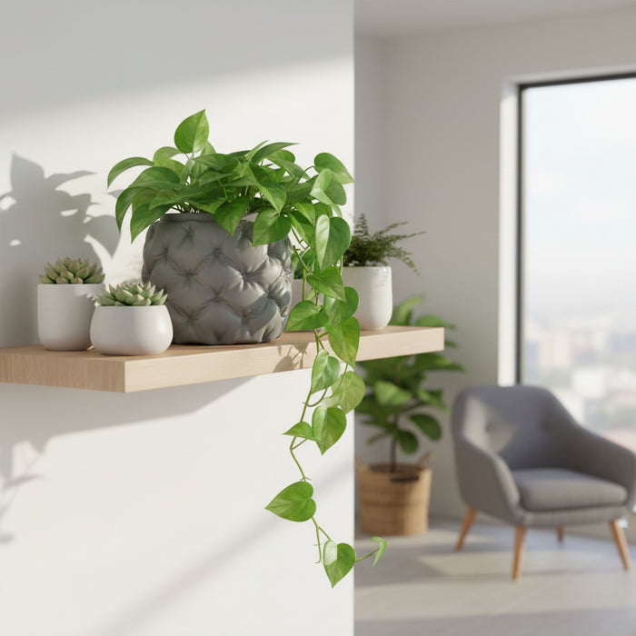 3D Printed Textured Plant Pot "Kivu" with Drainage