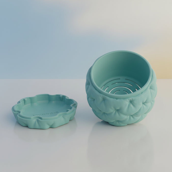 3D Printed Textured Plant Pot "Kivu" with Drainage