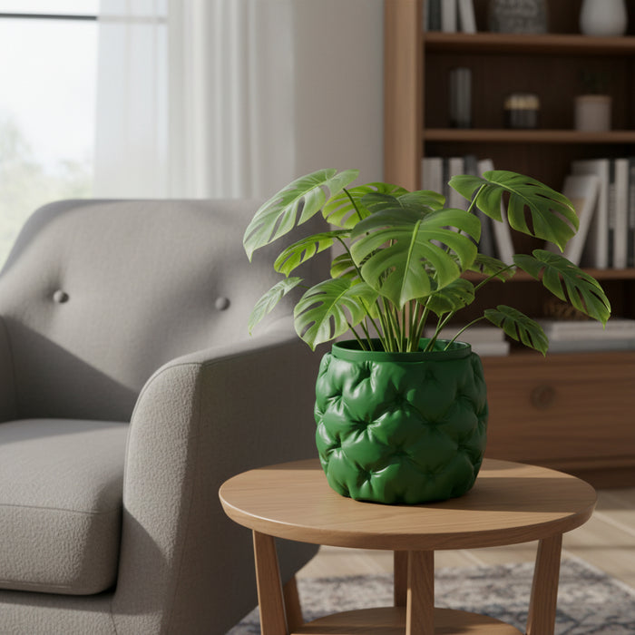 3D Printed Textured Plant Pot "Kivu" with Drainage