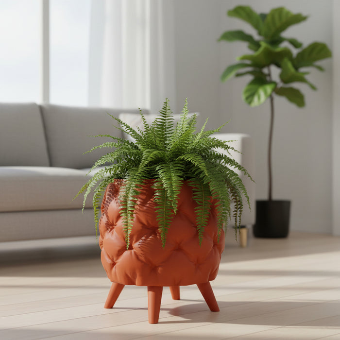 Sculptural Planter with Legs "Kivu" | Textured 3D Printed Modern Plant Pot