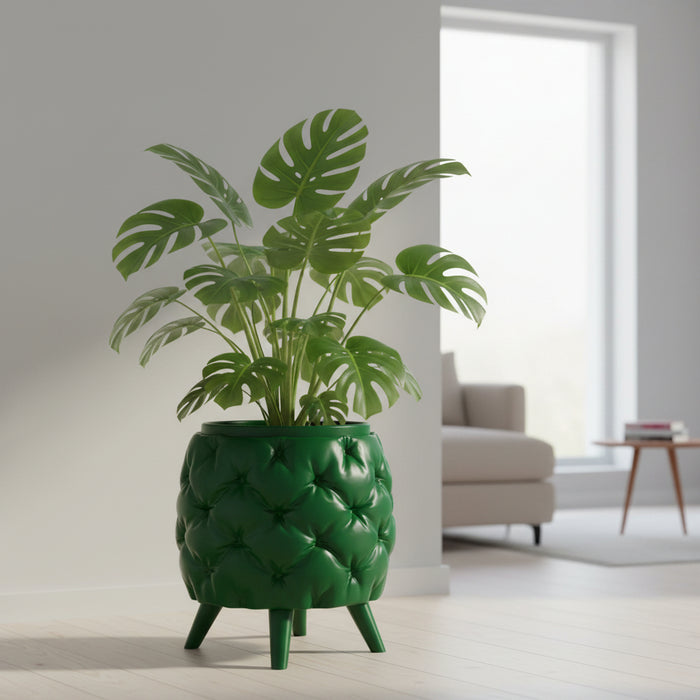 Sculptural Planter with Legs "Kivu" | Textured 3D Printed Modern Plant Pot