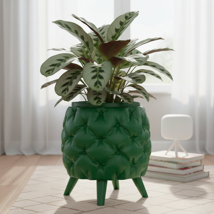 Sculptural Planter with Legs "Kivu" | Textured 3D Printed Modern Plant Pot