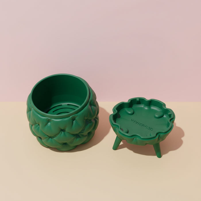 Sculptural Planter with Legs "Kivu" | Textured 3D Printed Modern Plant Pot