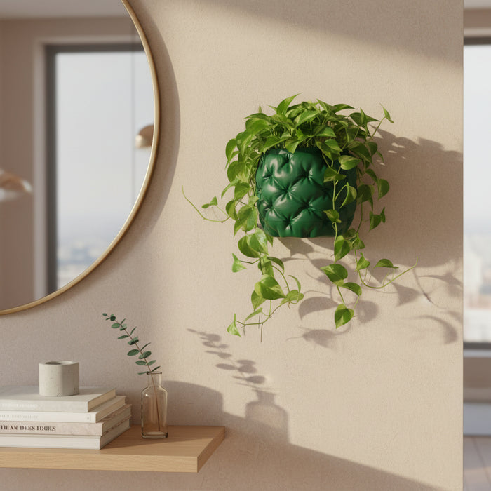 Modern Wall Planter “Kivu” with Sculptural Quilted Texture