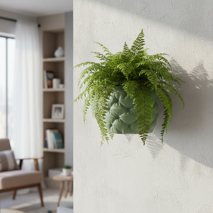 Modern Wall Planter “Kivu” with Sculptural Quilted Texture