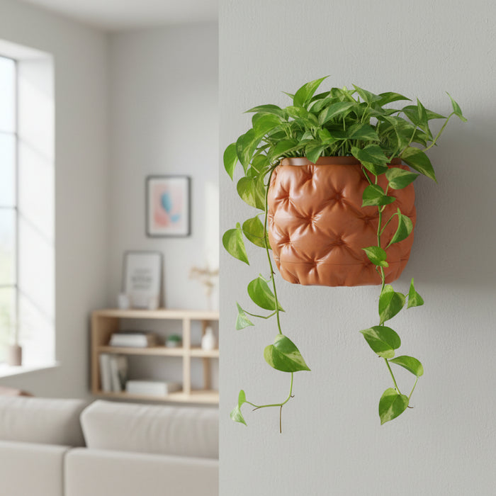 Modern Wall Planter “Kivu” with Sculptural Quilted Texture