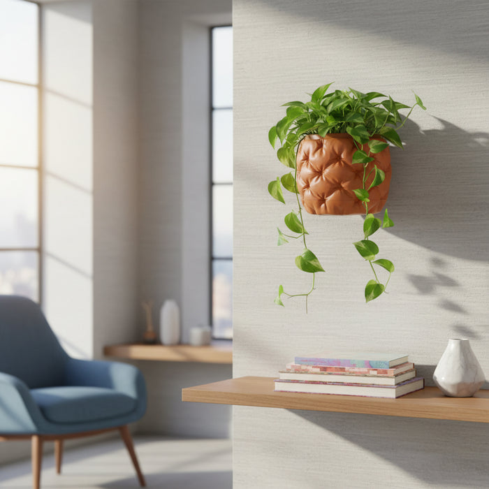 Modern Wall Planter “Kivu” with Sculptural Quilted Texture