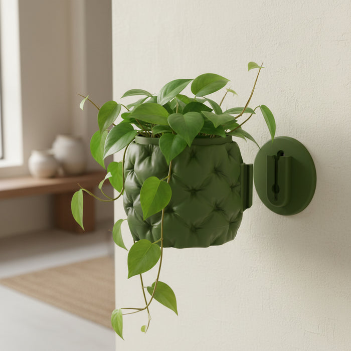 Modern Wall Planter “Kivu” with Sculptural Quilted Texture