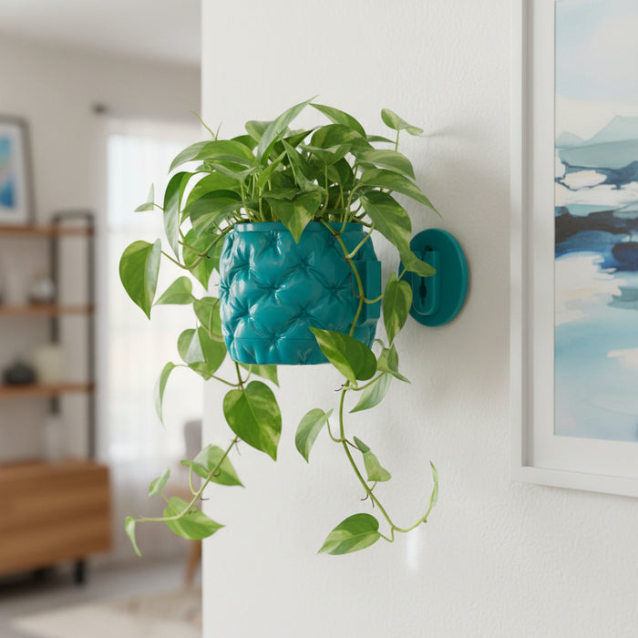 Modern Wall Planter “Kivu” with Sculptural Quilted Texture