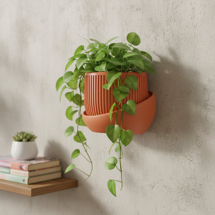 Modern Wall Planter “Korin” with Textured Surface, Two-Color Customization