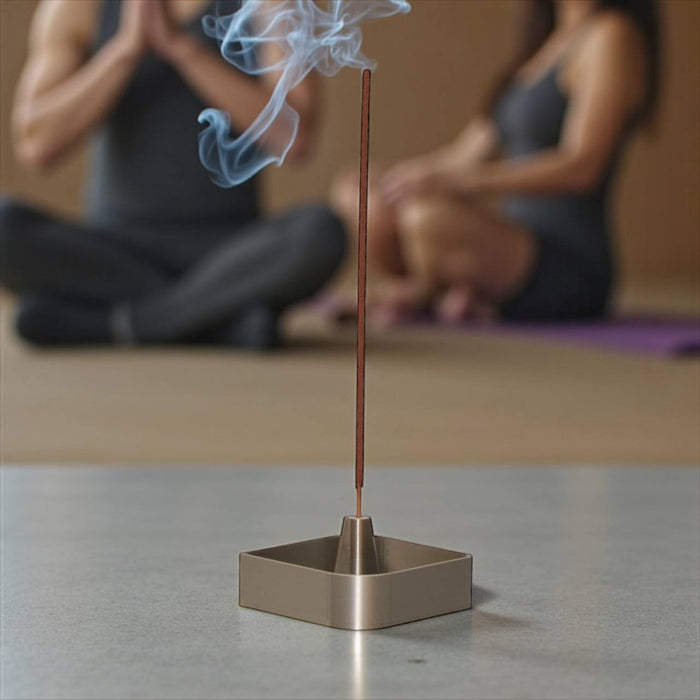 Square Incense Holder "Kubo" – Vertical Ash Catcher Tray, 3D-Printed Stand for Sticks, Minimalist Desk Decor, Meditation & Relaxation Gift