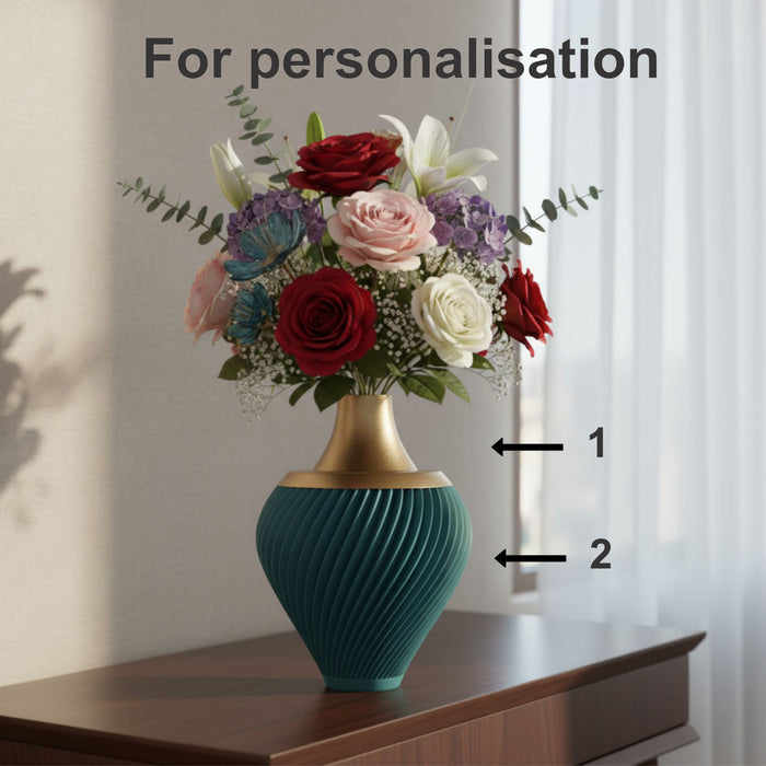 Custom 3D Printed Vase “Kumo” – Choose Two Colors, Elegant Twisted Design, Modern Minimalist Decor