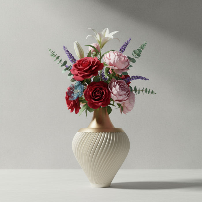 Custom 3D Printed Vase “Kumo” – Choose Two Colors, Elegant Twisted Design, Modern Minimalist Decor