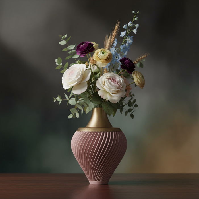 Custom 3D Printed Vase “Kumo” – Choose Two Colors, Elegant Twisted Design, Modern Minimalist Decor