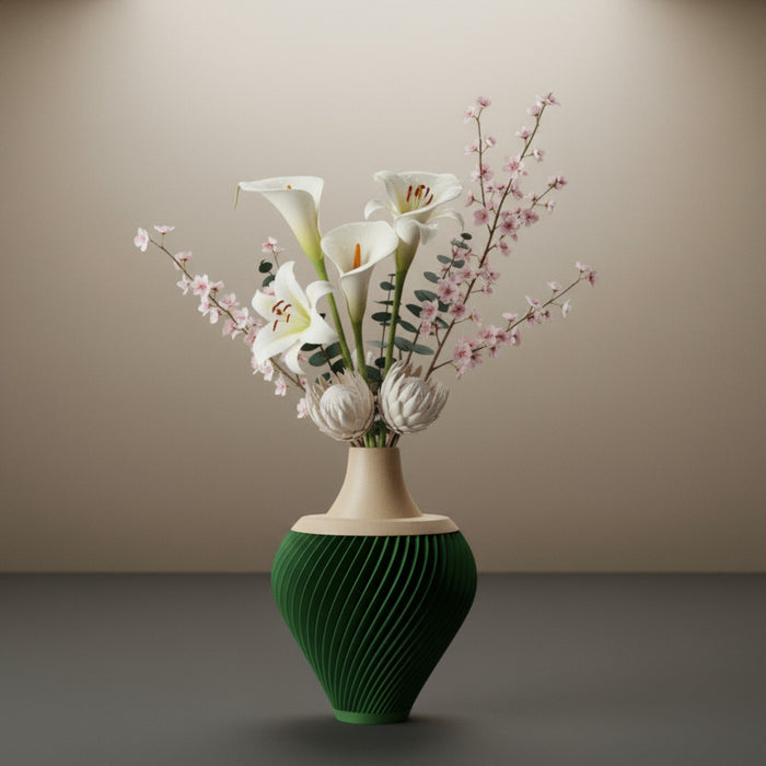 Custom 3D Printed Vase “Kumo” – Choose Two Colors, Elegant Twisted Design, Modern Minimalist Decor