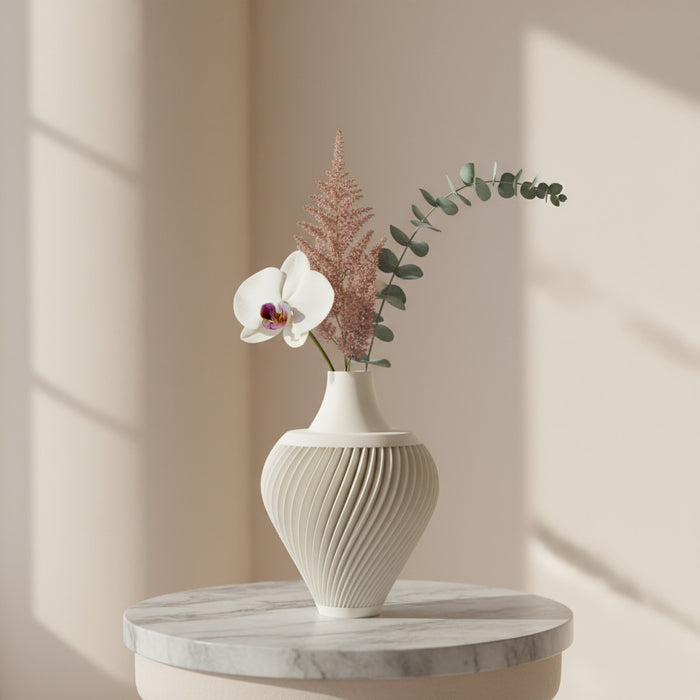 Custom 3D Printed Vase “Kumo” – Choose Two Colors, Elegant Twisted Design, Modern Minimalist Decor