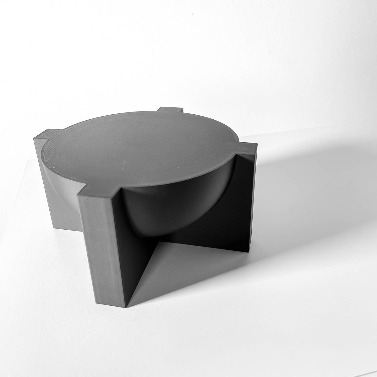Lasi modern architectural pedestal for indoor planters, styled view