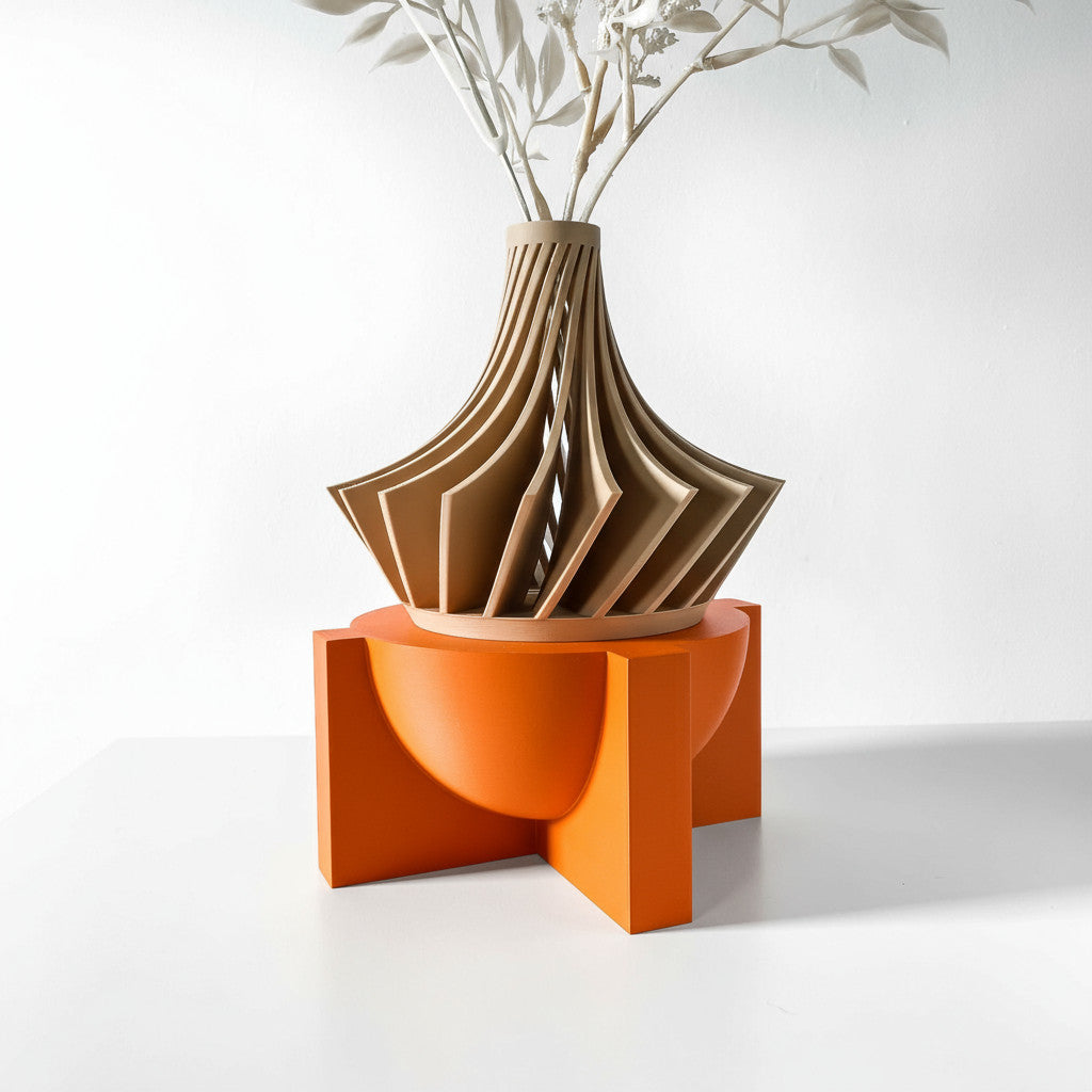 Lasi modern architectural pedestal for indoor planters, side view