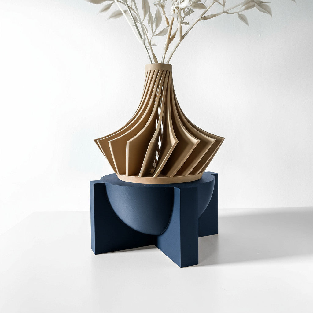 Lasi modern architectural pedestal for indoor planters, front view