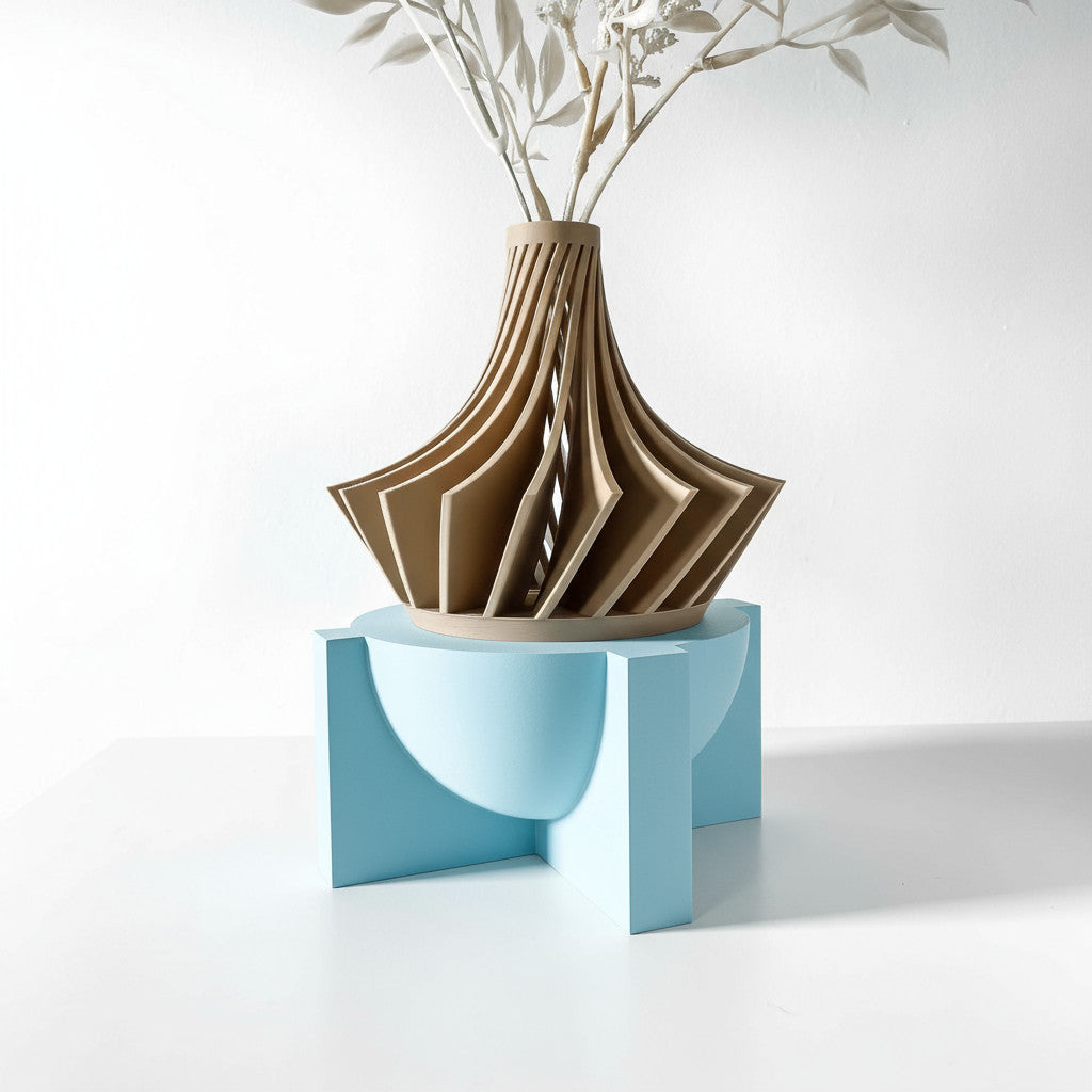 Lasi modern architectural pedestal for indoor planters, top view