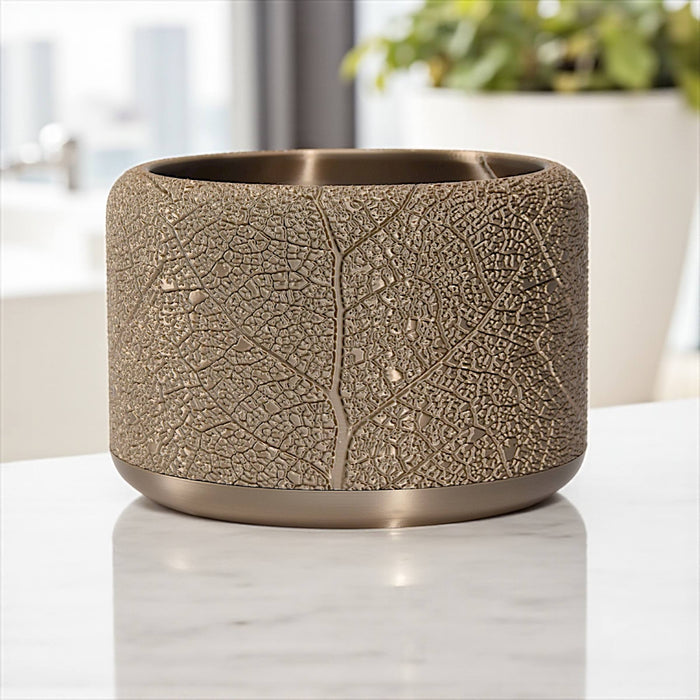 "Leaf Vein" Planter Pot with Drainage | Modern Textured Plant Pot | 3D Printed Succulent Pot Gift & Unique Home Decor