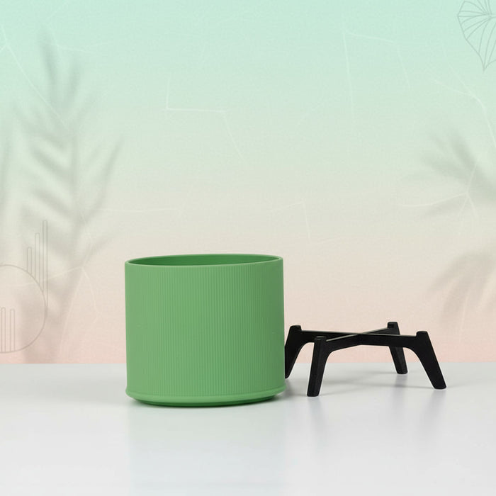 Planter "Linea Lift " – Ribbed 3D-Printed Planter with Stand, Planter with Legs, Pedestal Plant Pot, Modern Indoor Planter