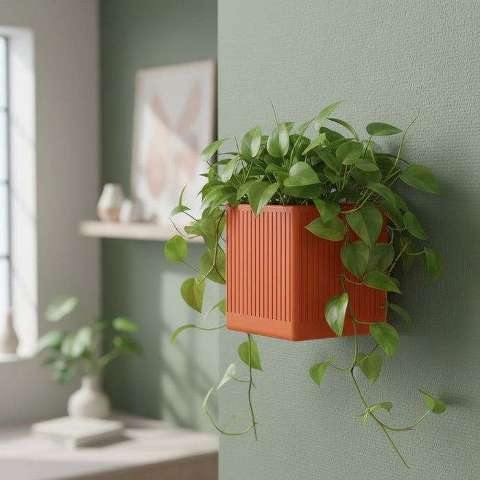 Wall Planter "Linor" | Vertical Ribbed Wall Mounted Plant Pot