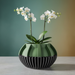 3D printed geometric planter, modern ribbed pot, architectural sculptural plant pot – “Loso”