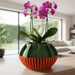 3D printed geometric planter, modern ribbed pot, architectural sculptural plant pot – “Loso”