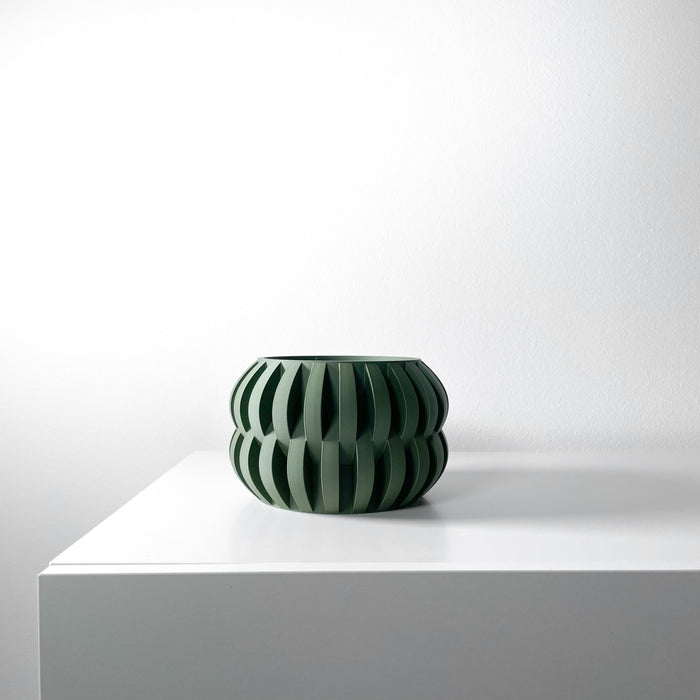 Modern 3D Printed Planter Pot "Povan" | Sculptural Large Plant Pot with Drainage Option | Multicolor or Single Tone