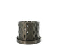 Neris ventilated orchid pot with flowing leaf lattice and bottom tray, front angle