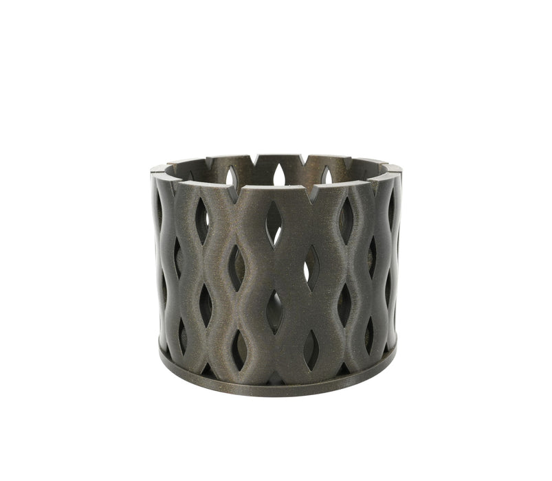 Neris ventilated orchid pot top angle showing open rim and airy leaf lattice design