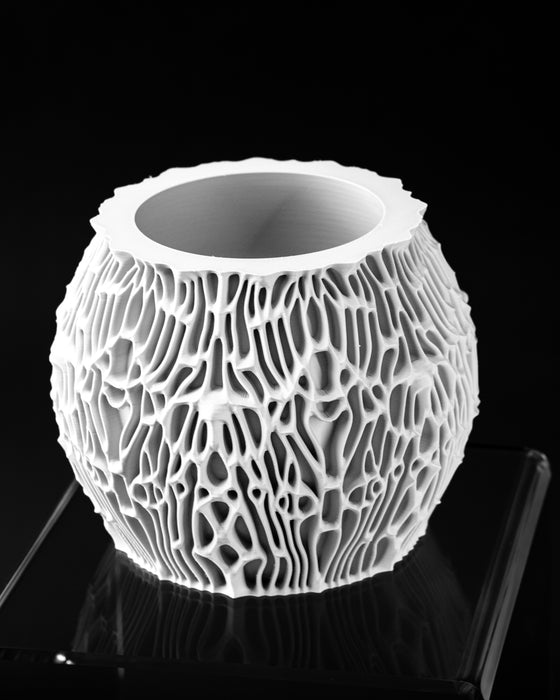 Close view of Nexis organic planter and deep recessed cell texture