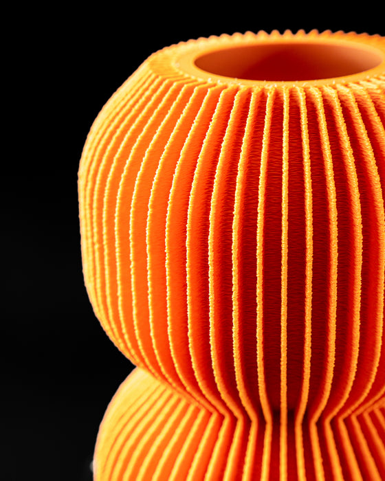 Nolla ribbed vase close-up showing vertical fluting and rim