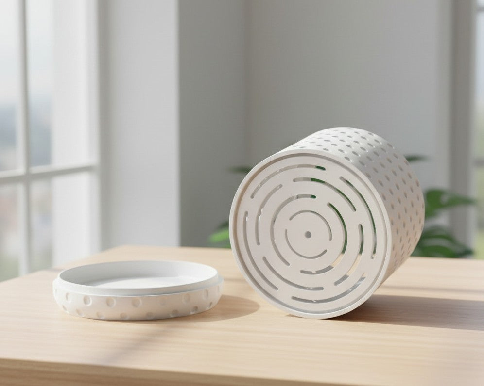 Noma a smooth cylindrical body with restrained geometric detailing indoor planter, texture detail